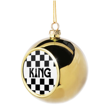 King chess, Golden Christmas tree ball ornament 8cm