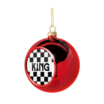 King chess, Χριστουγεννιάτικη μπάλα δένδρου Κόκκινη 8cm