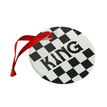King chess, Χριστουγεννιάτικο στολίδι γυάλινο 9cm