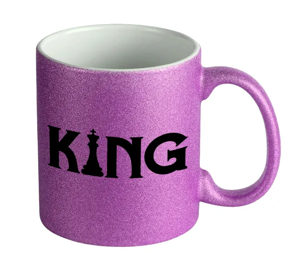 King chess — Κούπα Μωβ Glitter που γυαλίζει, κεραμική, 330ml
