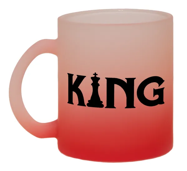 King chess — Κούπα γυάλινη δίχρωμη με βάση το κόκκινο ματ, 330ml