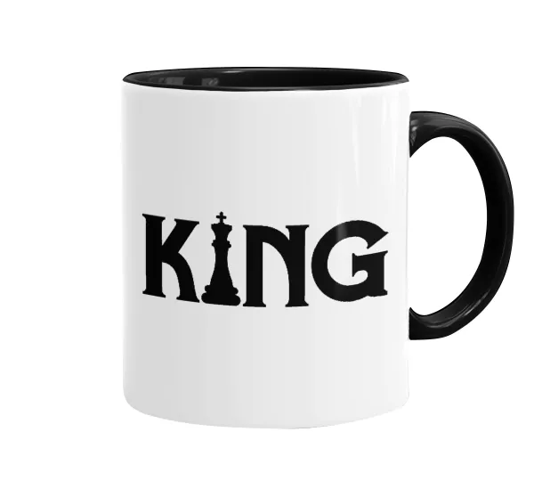 King chess — Mug colored black, ceramic, 330ml