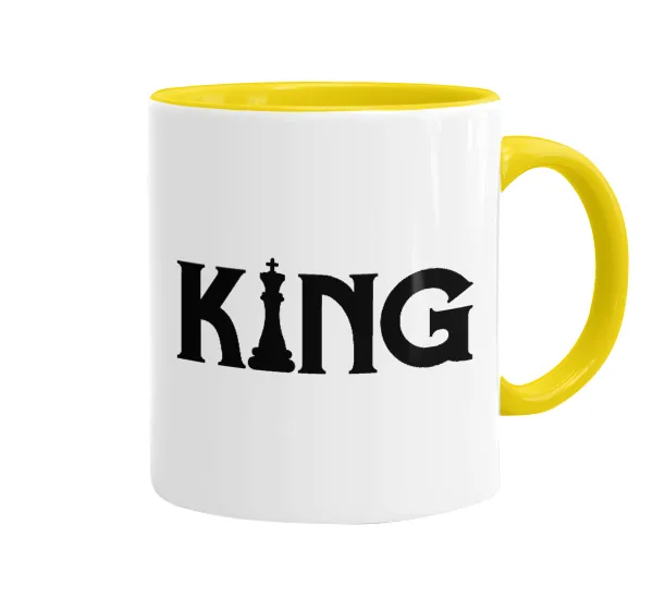 King chess — Mug colored yellow, ceramic, 330ml