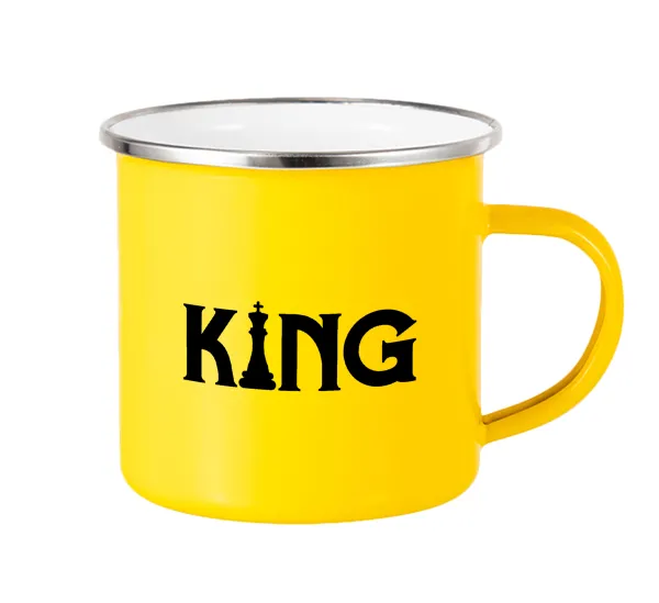 King chess — Yellow Enamel Metallic Cup 360ml