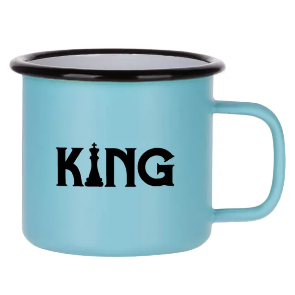 King chess — Κούπα Μεταλλική εμαγιέ ΜΑΤ σιέλ 360ml