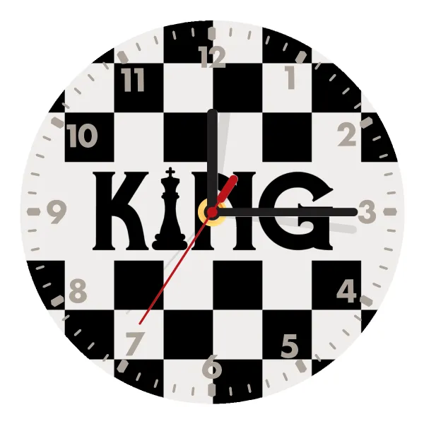 King chess — Wooden wall clock (20cm)