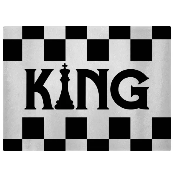 King chess — Glass cutting board (38x28cm)