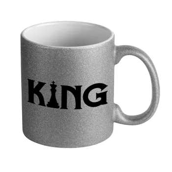 King chess, Κούπα Ασημένια Glitter που γυαλίζει, κεραμική, 330ml