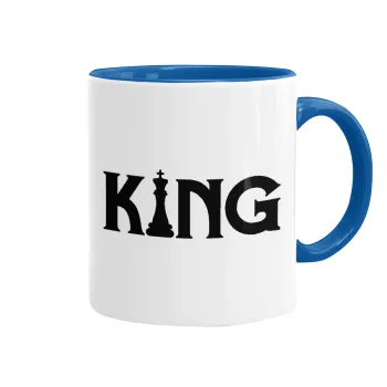 King chess, Mug colored blue, ceramic, 330ml