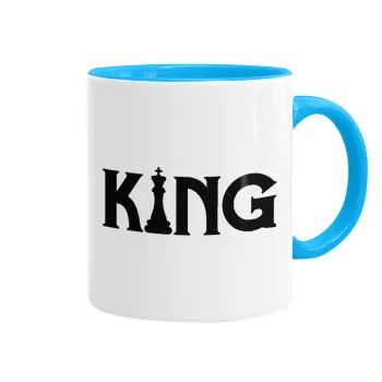 King chess, Mug colored light blue, ceramic, 330ml