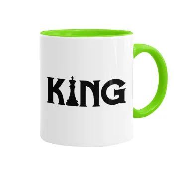 King chess, Mug colored light green, ceramic, 330ml