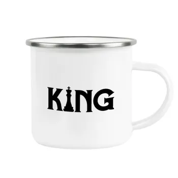 King chess, Metallic enamel cup white 360ml