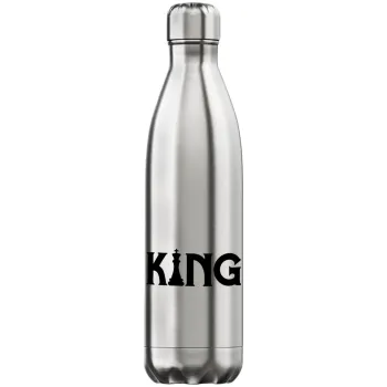 King chess, Μεταλλικό παγούρι θερμός Inox (Stainless steel), διπλού τοιχώματος, 750ml