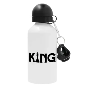 King chess, Metal water bottle, White, aluminum 500ml
