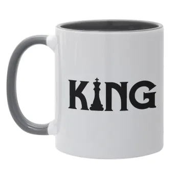 King chess, Mug colored grey, ceramic, 330ml