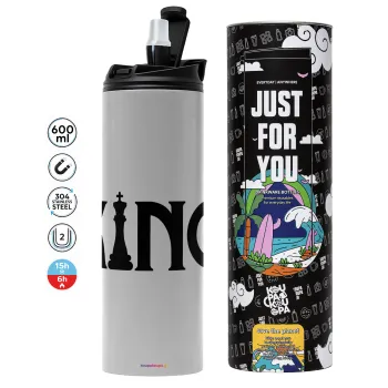 King chess, Tumbler stainless steel GREY 600ml
