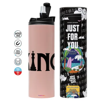 King chess, Tumbler stainless steel PINK 600ml