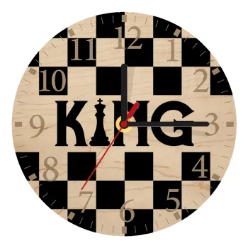 King chess, Ρολόι τοίχου ξύλινο plywood (20cm)