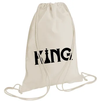 King chess, Τσάντα πλάτης πουγκί GYMBAG natural (28x40cm)
