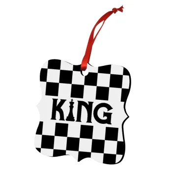 King chess, Στολίδι Χριστουγεννιάτικο στολίδι polygon ξύλινο 7.5cm