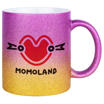Momoland, Κούπα Χρυσή/Ροζ Glitter, κεραμική, 330ml