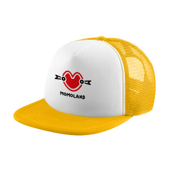 Momoland, Καπέλο Soft Trucker με Δίχτυ Κίτρινο/White 
