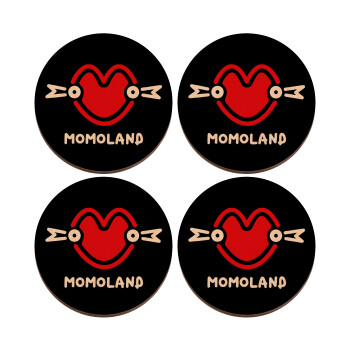 Momoland, ΣΕΤ x4 Σουβέρ ξύλινα στρογγυλά plywood (9cm)