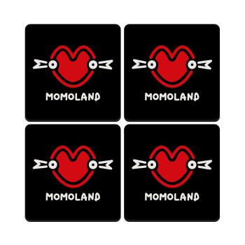 Momoland, ΣΕΤ 4 Σουβέρ ξύλινα τετράγωνα (9cm)