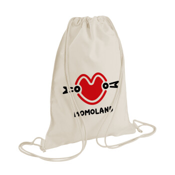 Momoland, Backpack bag GYMBAG natural (28x40cm)