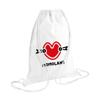 Momoland, Τσάντα πλάτης πουγκί GYMBAG λευκή (28x40cm)