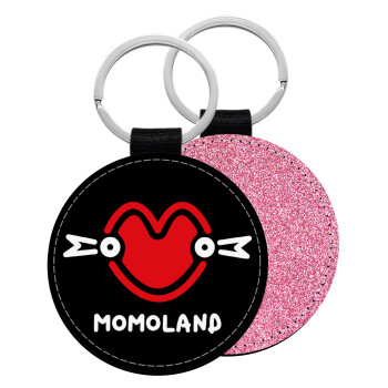 Momoland, Μπρελόκ Δερματίνη, στρογγυλό ΡΟΖ (5cm)