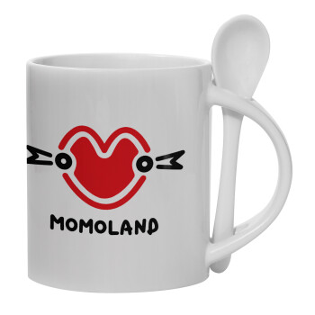 Momoland, Ceramic coffee mug with Spoon, 330ml (1pcs)