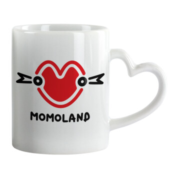 Momoland, Κούπα καρδιά χερούλι λευκή, κεραμική, 330ml