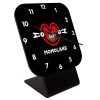 Quartz Wooden table clock with hands (10cm)