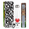 Easter candle, metallic white thermos bottle (500ml) & aromatic flat candle (30cm) (GRAY)