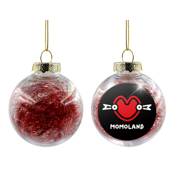 Momoland, Χριστουγεννιάτικη μπάλα δένδρου διάφανη με κόκκινο γέμισμα 8cm