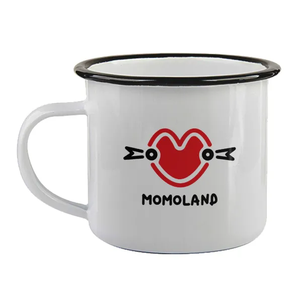Momoland — Enamel mug with black rim, 360ml