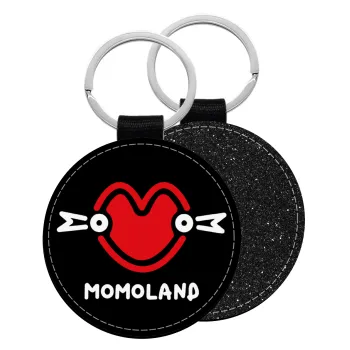 Momoland, Μπρελόκ Δερματίνη, στρογγυλό ΜΑΥΡΟ (5cm)