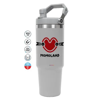 Momoland, GREY color, 890ml (30oz) stainless Steel Tumbler with Handle