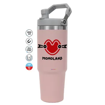 Momoland, Pink color, 890ml (30oz) stainless Steel Tumbler with Handle
