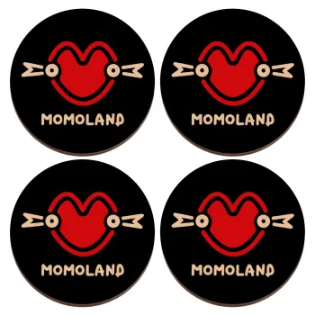 Momoland, ΣΕΤ x4 Σουβέρ ξύλινα στρογγυλά plywood (9cm)
