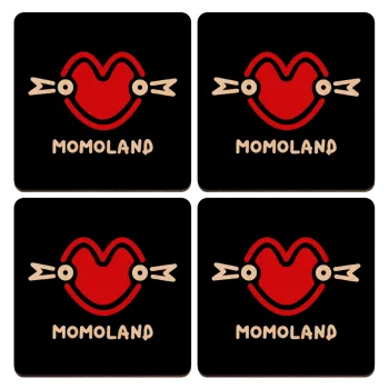 Momoland, ΣΕΤ x4 Σουβέρ ξύλινα τετράγωνα plywood (9cm)