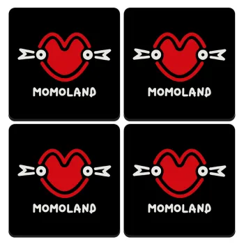 Momoland, ΣΕΤ 4 Σουβέρ ξύλινα τετράγωνα (9cm)