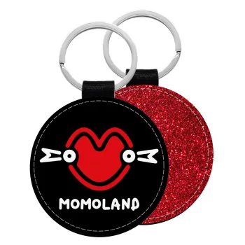 Momoland, Μπρελόκ Δερματίνη, στρογγυλό ΚΟΚΚΙΝΟ (5cm)