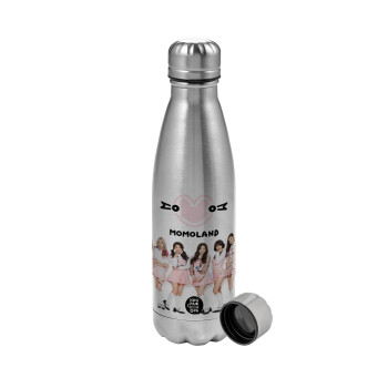 Momoland pink, Metallic water bottle, stainless steel, 750ml