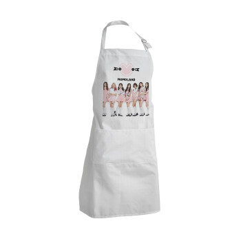 Momoland pink, Adult Chef Apron (with sliders and 2 pockets)