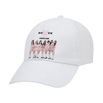Momoland pink, Καπέλο ενηλίκων Jockey Λευκό (snapback, 5-φύλλο, unisex)
