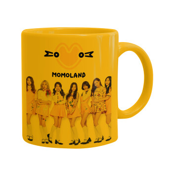 Momoland pink, Ceramic coffee mug yellow, 330ml (1pcs)