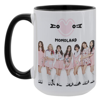 Momoland pink, Κούπα Mega 15oz, κεραμική Μαύρη, 450ml