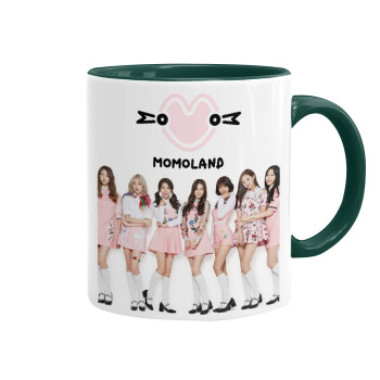 Momoland pink, Mug colored green, ceramic, 330ml